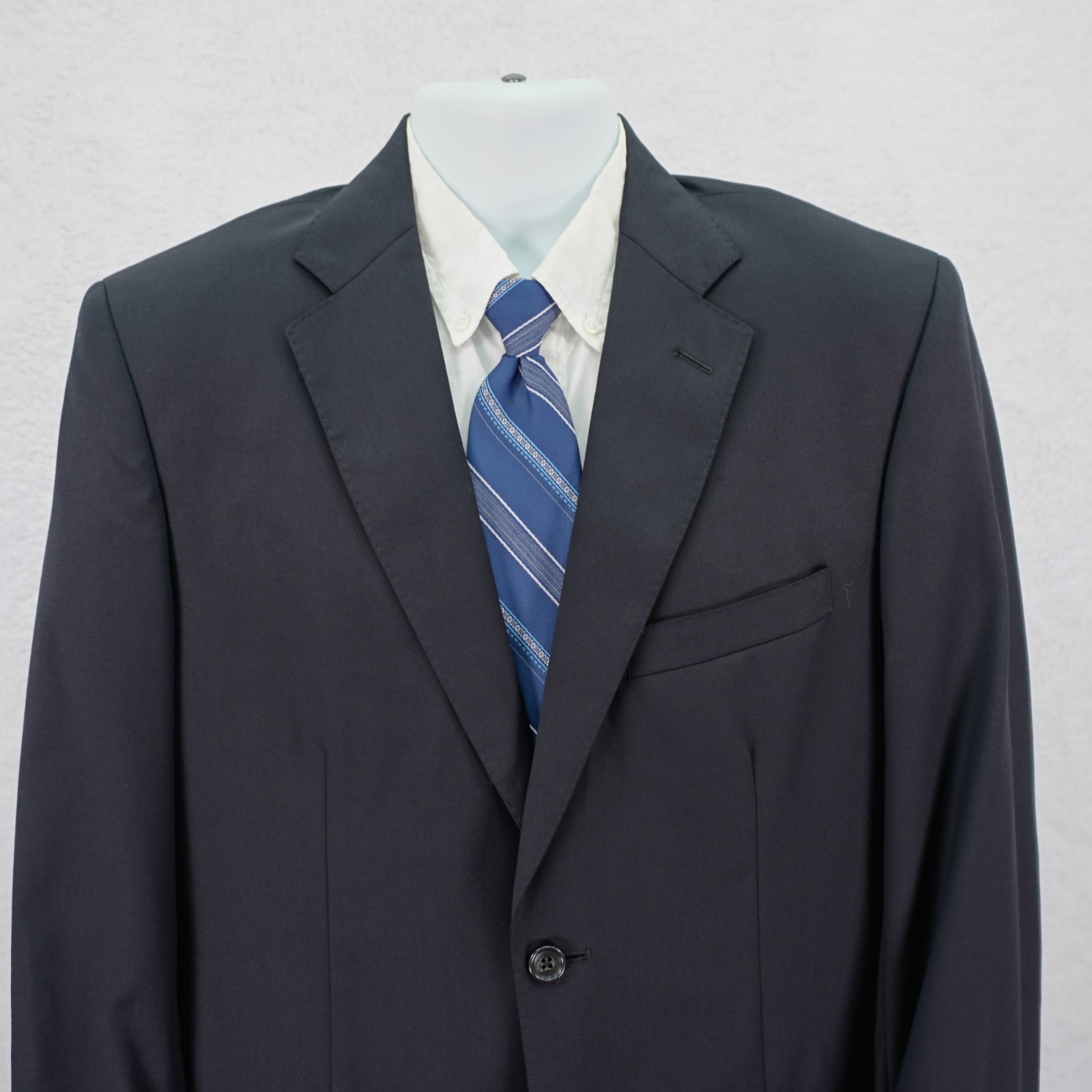 Joseph  Feiss Gold Wool Black 2 Button Suit Jacket 40r